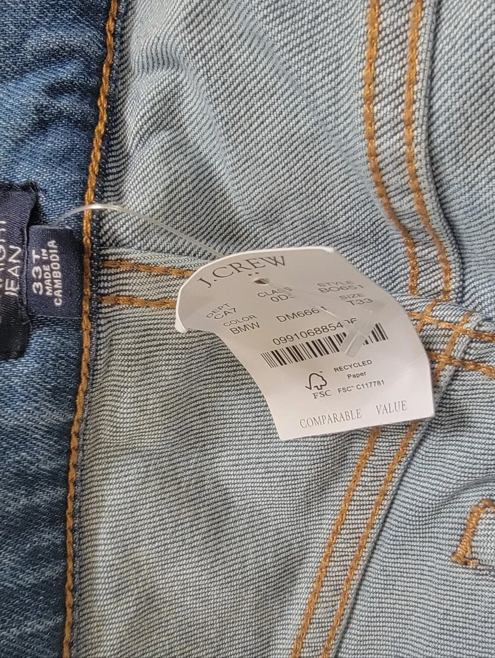 J. Crew Essential Straight Button-Fly Women’s Jeans in Light Blue